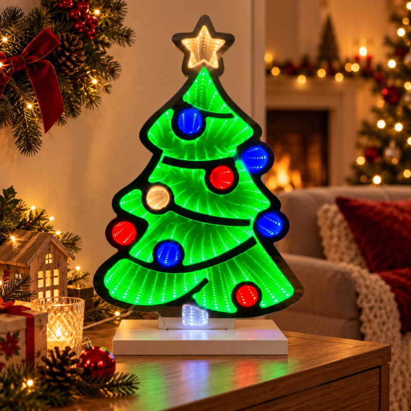 40cm Christmas Tree Infinity Light with Multicoloured LEDs