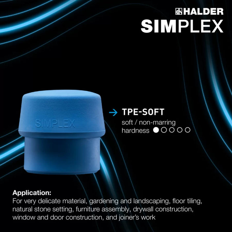 Halder Simplex soft-face mallet, cast iron housing - TPE-soft / TPE-mid