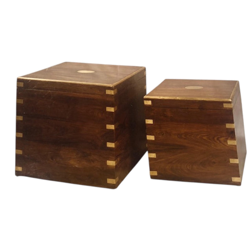 45CM SET 2 WOODEN CHESTS