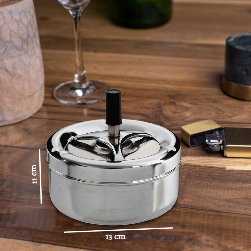 Chrome Effect Large Spinning Ashtray | Siberia