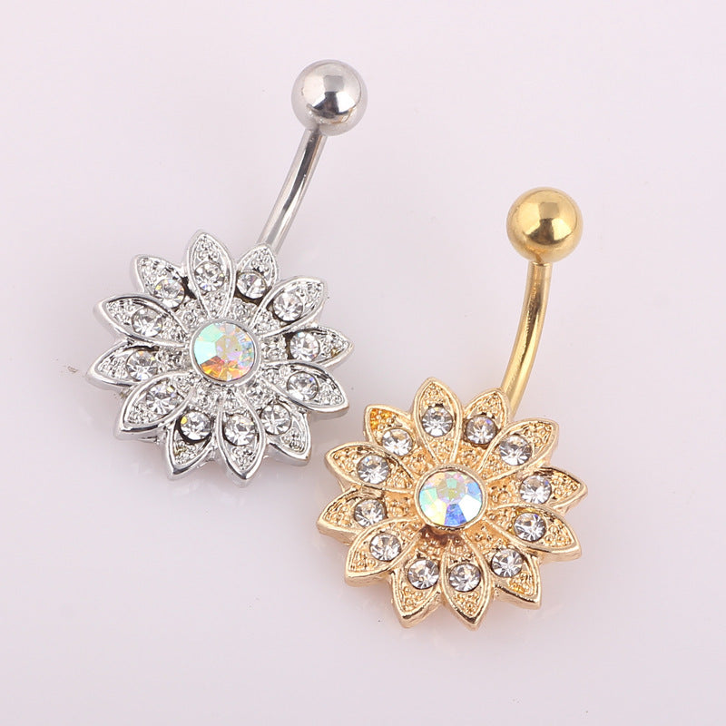 Flower Shape Belly Ring Human Body Piercing Accessories