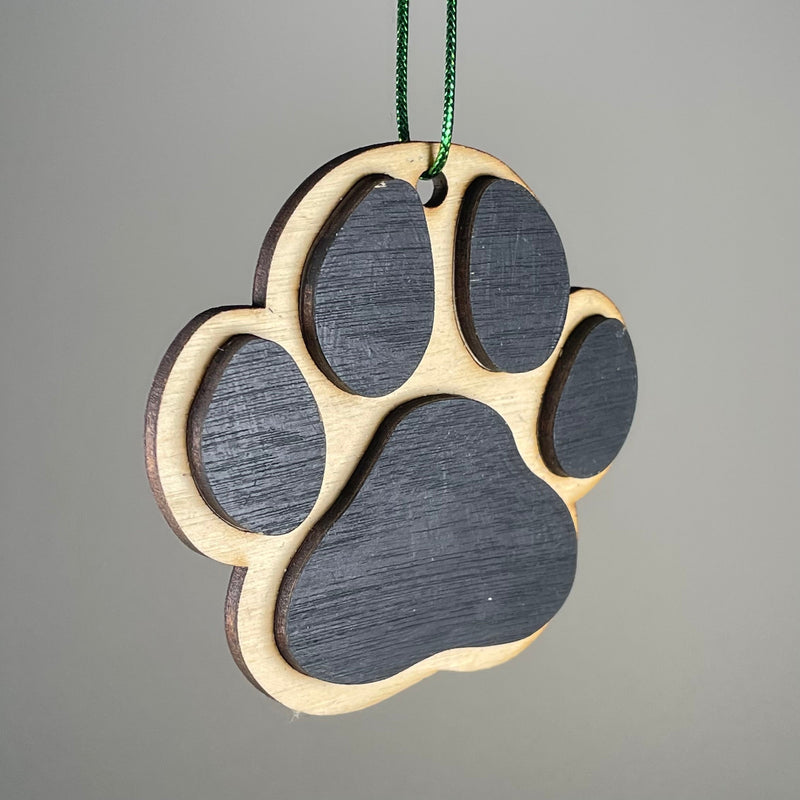 Dog Paw Print Bauble - Handmade Ornament