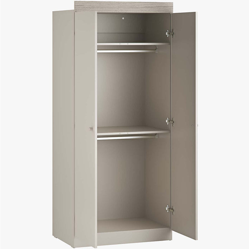 Little Acorns Burlington 3 Piece Nursery Furniture Set with Cot Bed, Dresser and Wardrobe - Cashmere & Grey Ash