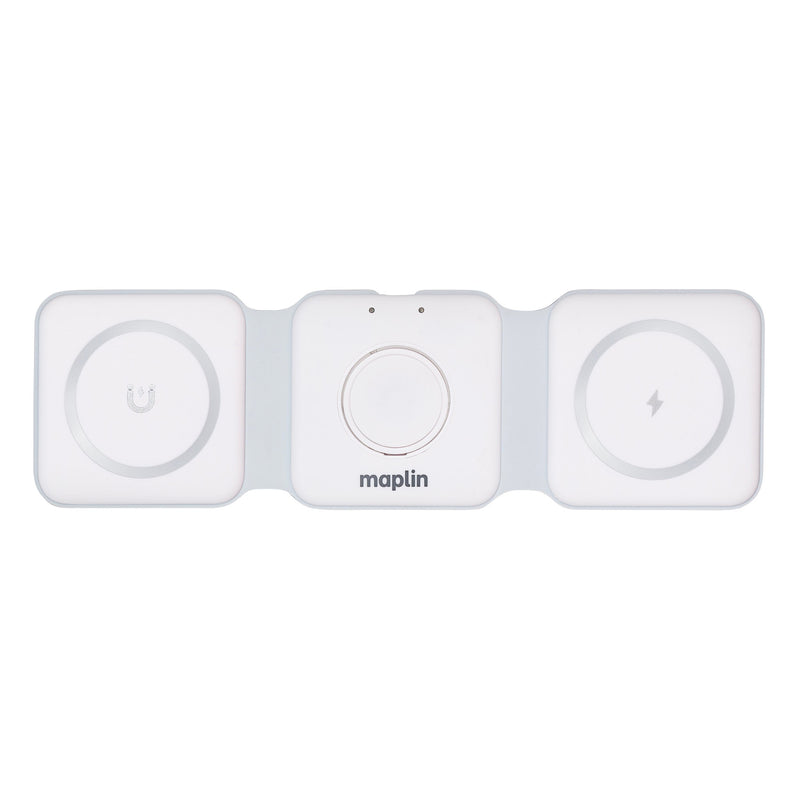 Maplin 3-in-1 Magnetic Wireless Charging Mat for Phone / Earbuds / Watch