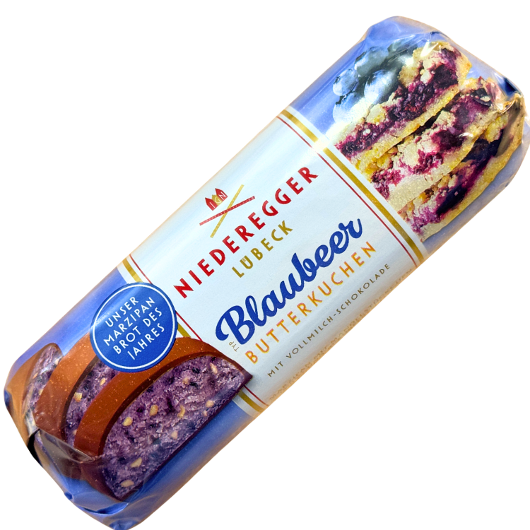 Niederegger | Blueberry Butter Cake Milk Chocolate Marzipan | 125g Loaf