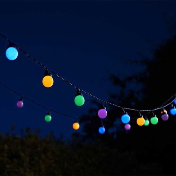 30 LED Festoon String Lights Solar and Plug In 4.35m