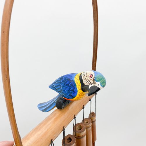 30CM PARROT ON SHELF WINDCHIME - InStock