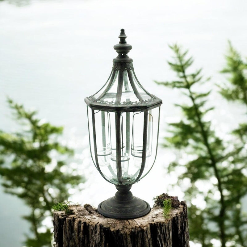 77CM METAL GARDEN LANTERN W TEALIGHT HOLDE