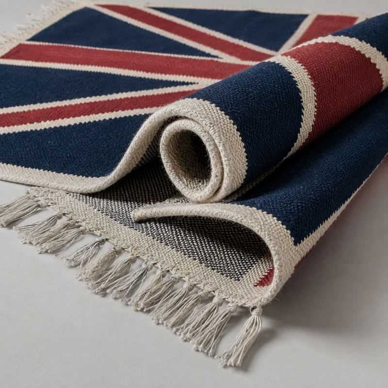 Hand knotted Reversible British Union Jack Jubilee Rug