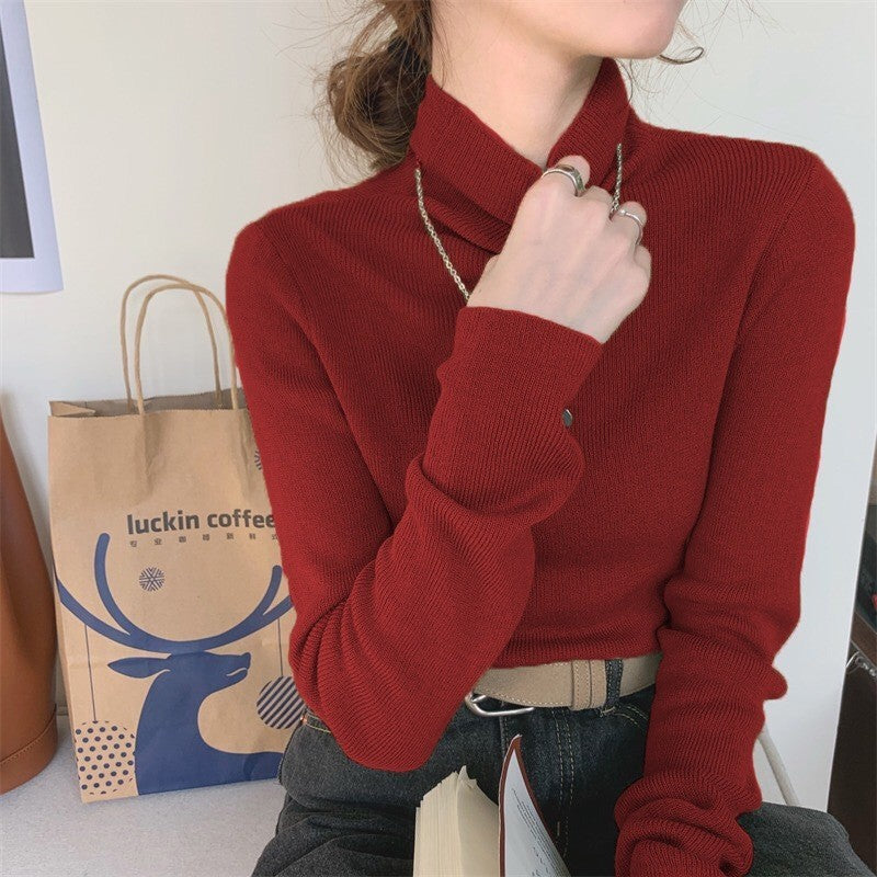 Lapel Women's Slim Bottoming Sweater