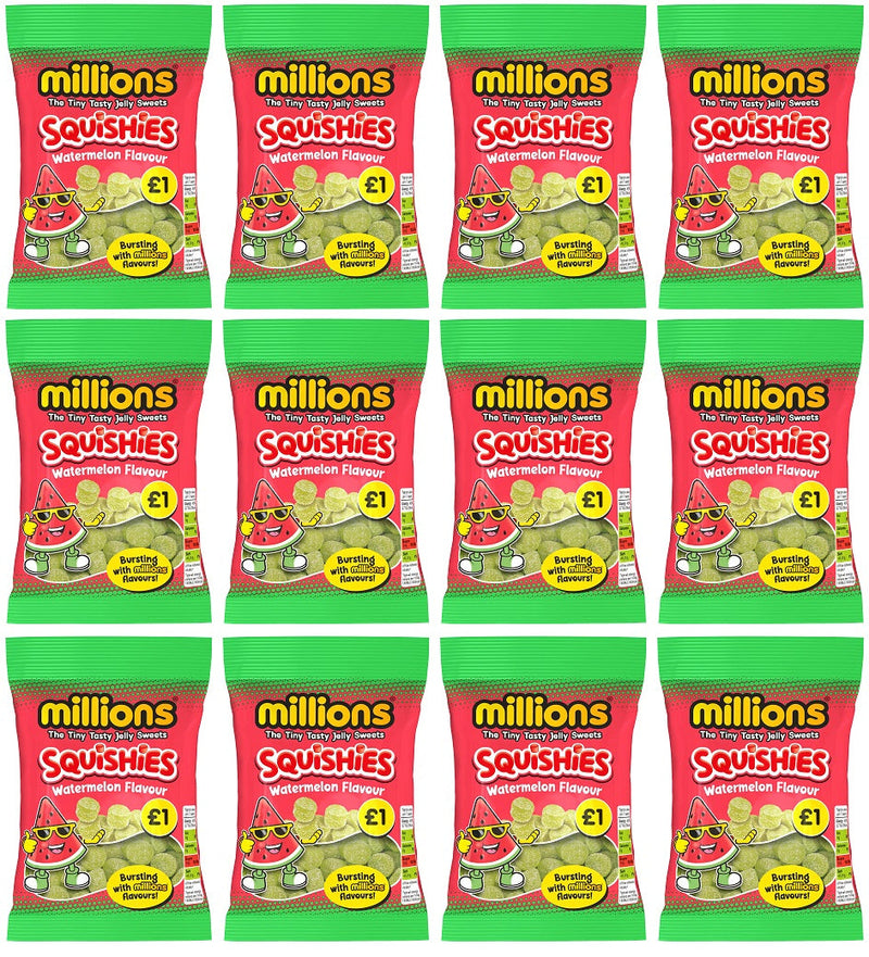12 x Millions Squishies Watermelon Bag - 100GM