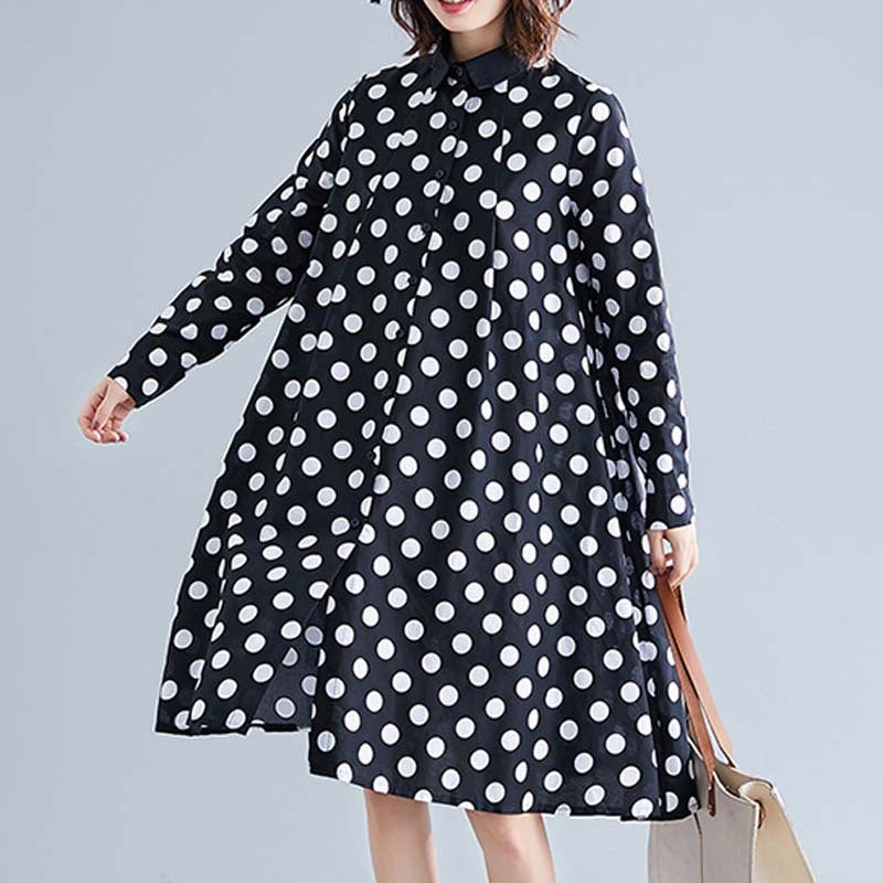 Loose long sleeve mid-length shirt