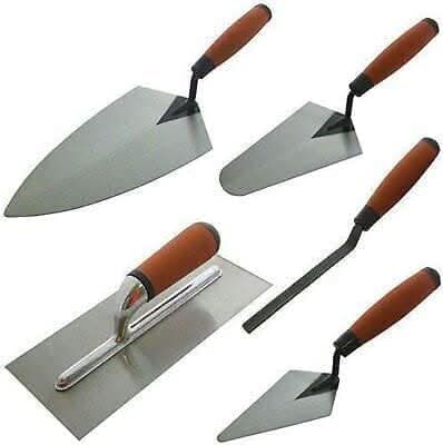 5pc Builders Trowel Set Building High Quality Steel Soft Grip Handle DIY Tools