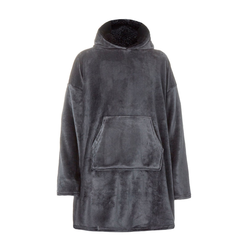 Mens Borg Fleece Oversized Hoodie | Cozy Wearable Blanket with Long Sleeves