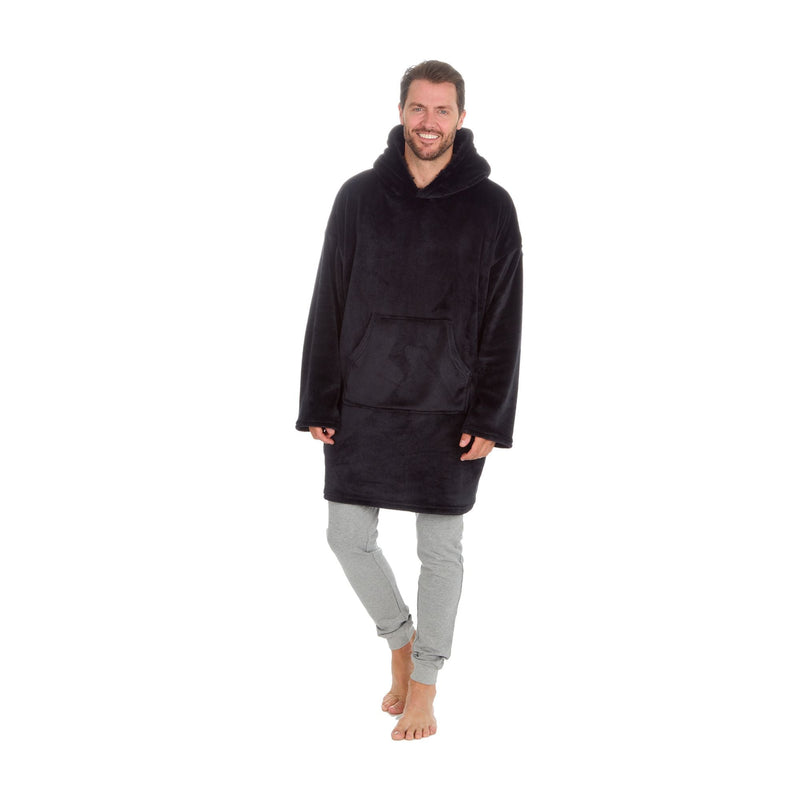 Mens Borg Fleece Oversized Hoodie | Cozy Wearable Blanket with Long Sleeves