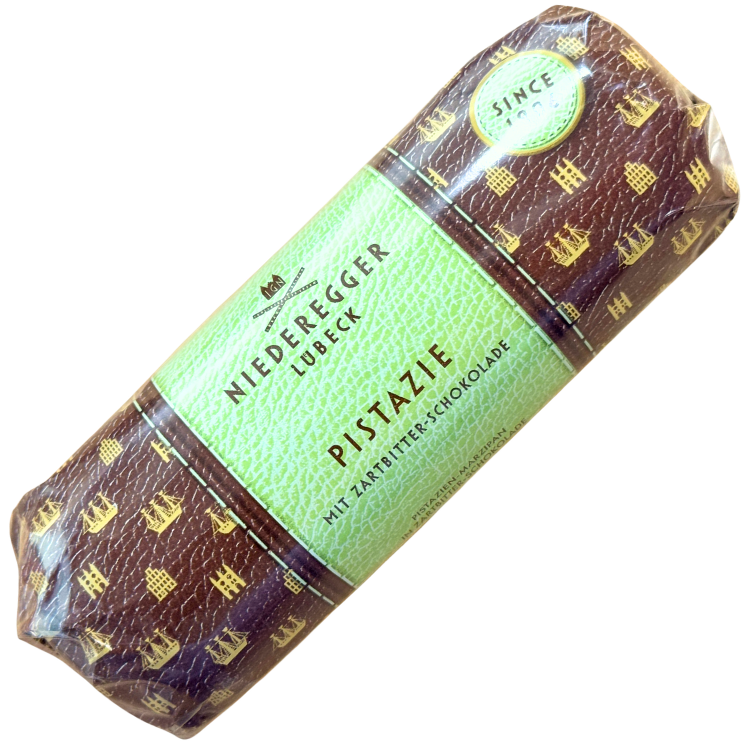 Niederegger | Signature Pistachio Dark Chocolate Marzipan | 125g Loaf Pick & Mix