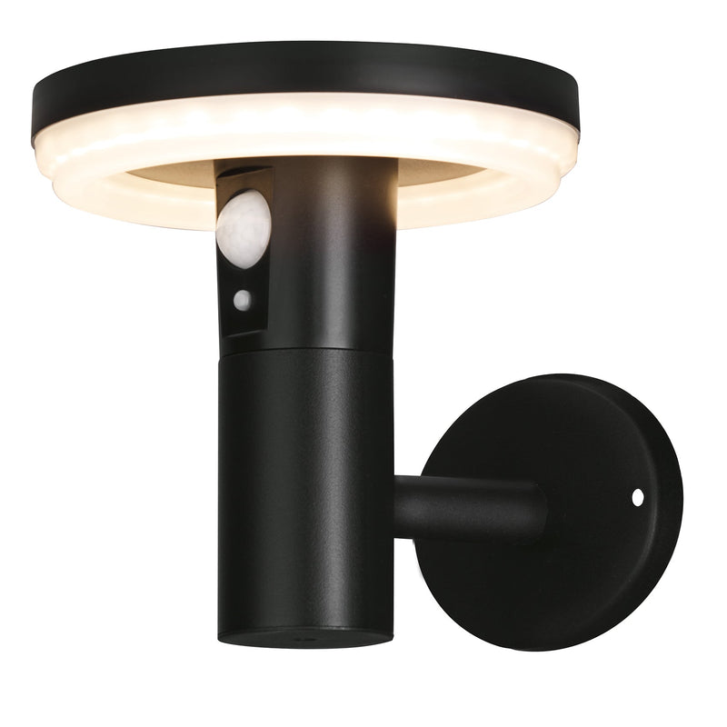 4lite Antheia Solar IP54 Die-Cast Aluminium LED Outdoor Wall Light with Built in PIR Motion Sensor