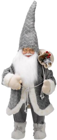 60cm Grey Standing Santa Claus