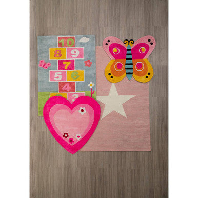 Pink and White Star Rug | Kids Rugs