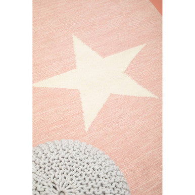 Pink and White Star Rug | Kids Rugs
