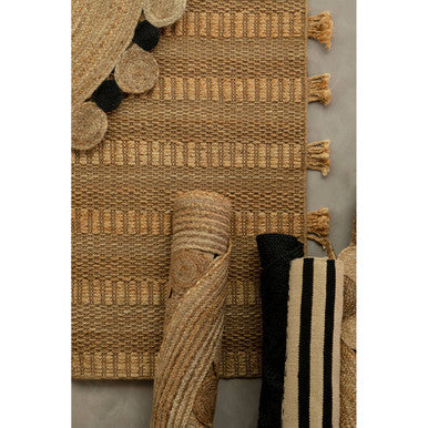 Bosie Large Natural and Black Jute Rug | Demir