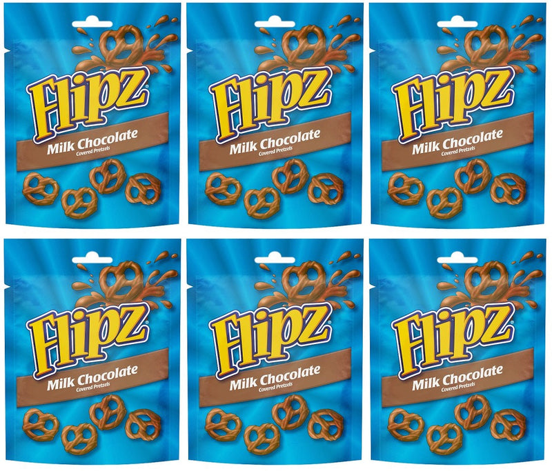 6 x Flipz Pretzels Milk Chocolate Snacks 90G