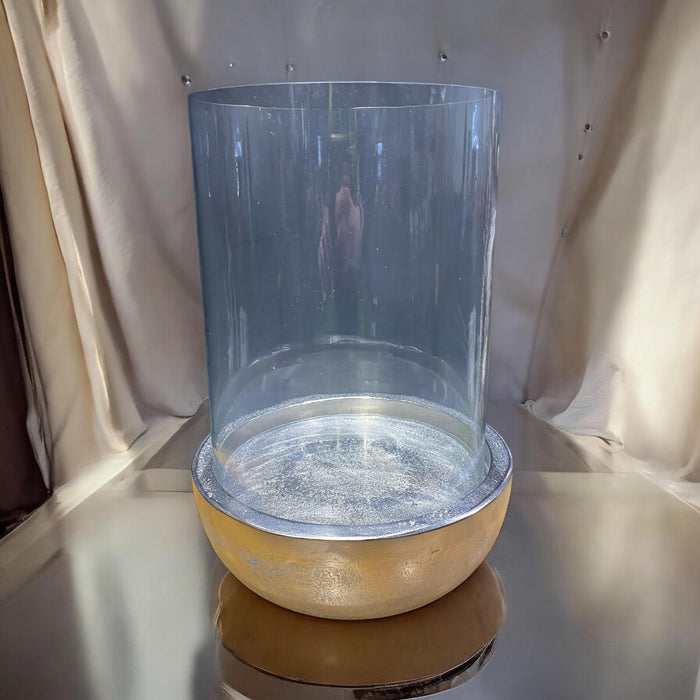 32CM NICKEL PLATED HURRICANE CANDLE HOLDER