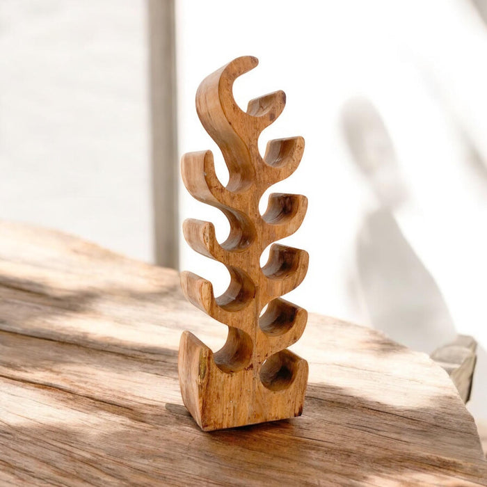 10 BOTTLE HAND CARVED WINE RACK