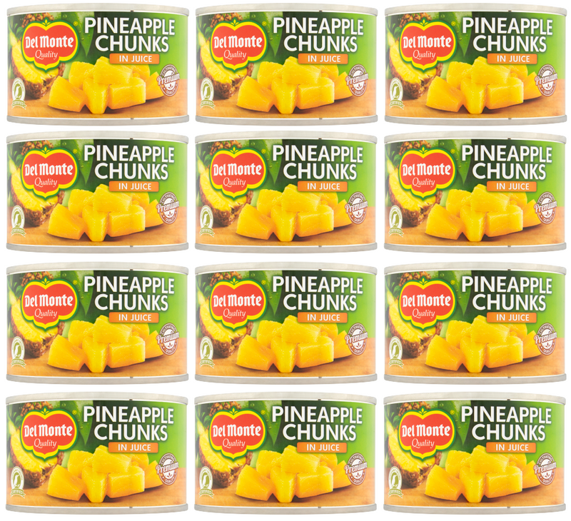 12 x Del Monte Pineapple Chunks In Juice 230Gm