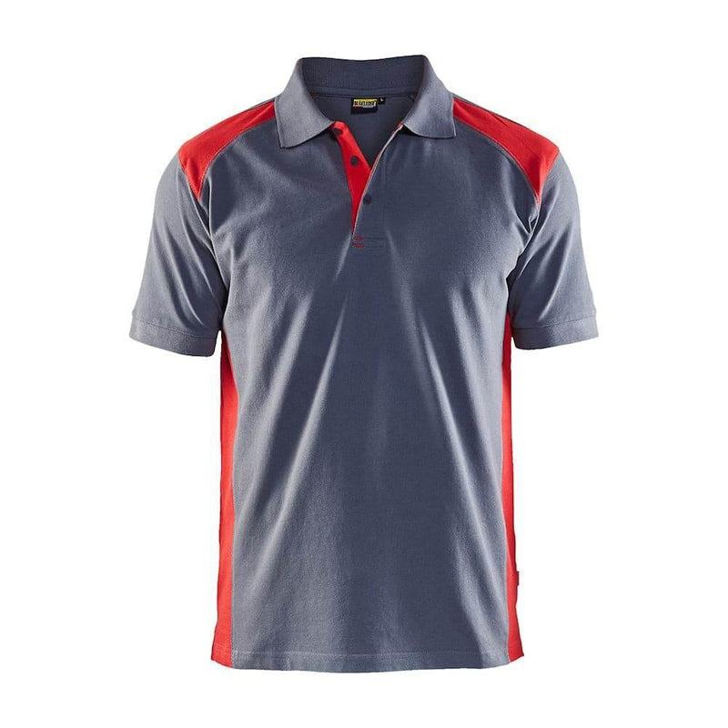 Blaklader 3324 Short Sleeve Polo Shirt Grey / Red