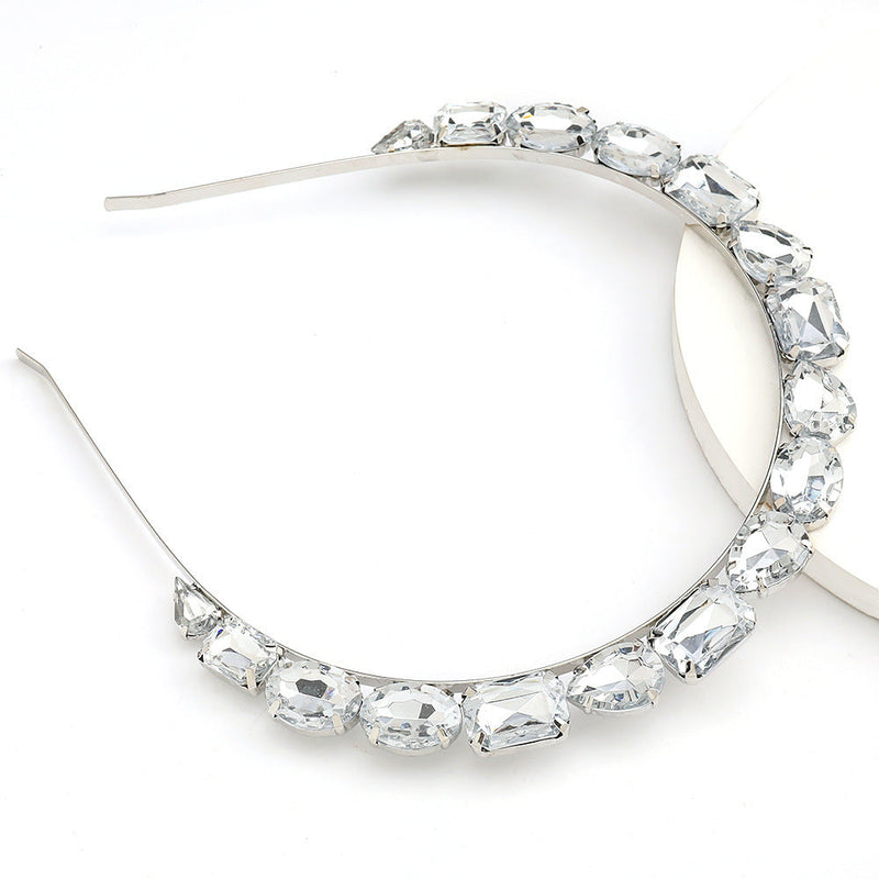 Alloy Rhinestone Headband for Women - Double Row Hair Hoop