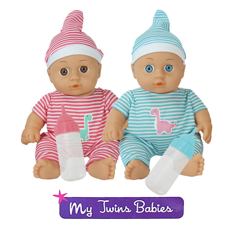 Twins Baby Dolls & Accessories 2-Pack – 23cm Play Set