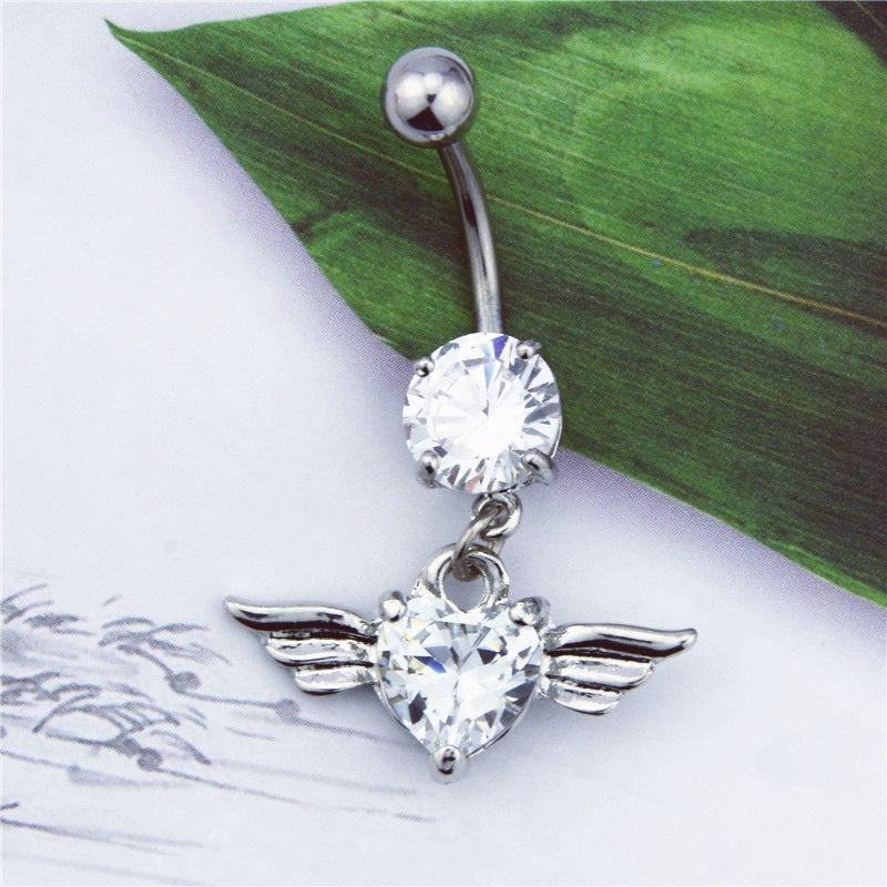 Heart-shaped Belly Button Puncture Human Body Jewelry