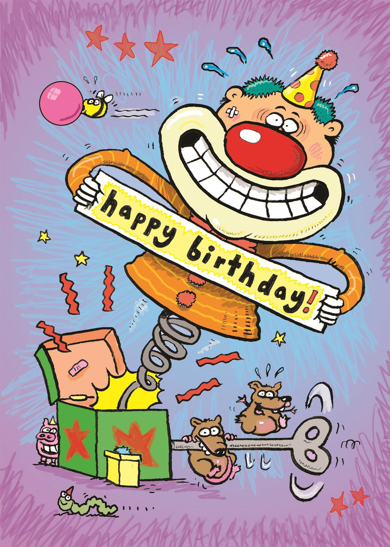 Clown in the Box Children's Birthday Card (105 x 148 mm)