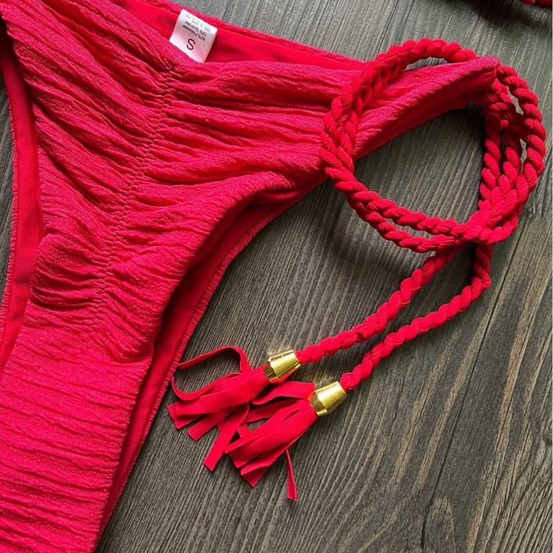 Women's Fashion Braided Rope Bikini Suit