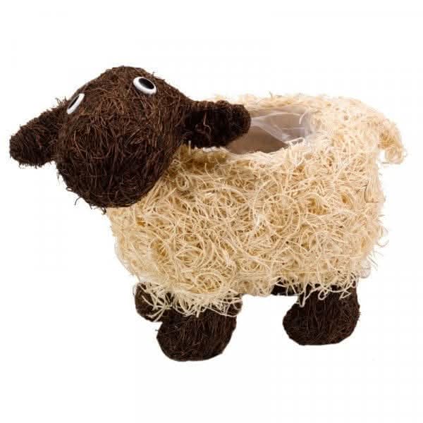 Shelley Sheep Rattan Garden Planter Animal Ornament 33cm