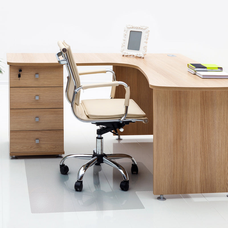 Advantagemat PVC Chair Mat for Hard Floors. Rectangular with Lip - 90 x 120cm