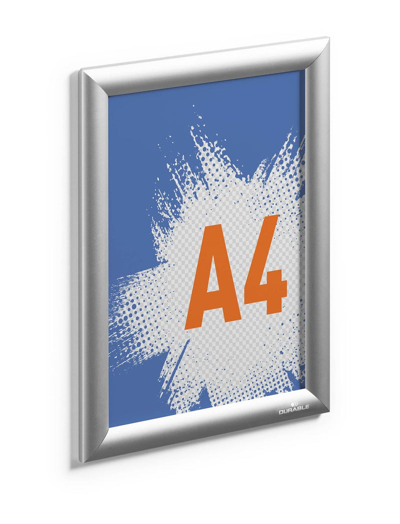 Durable Outdoor Snap Frame Weatherproof Poster Holder Notice Board | A4 Silver