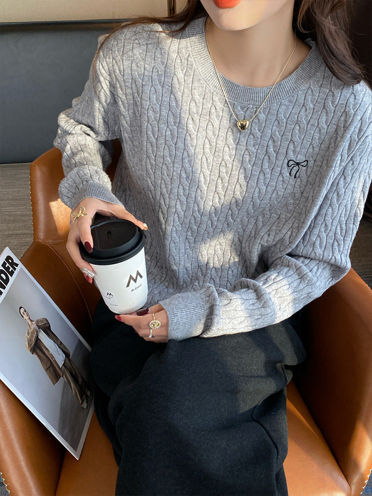 Chanel-style Top Embroidered Long-sleeve Sweater