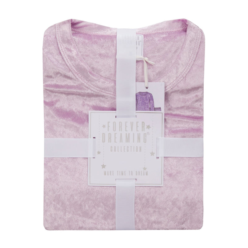 Ladies Velvet Lounge Suit: Cozy Crushed Fleece Pyjamas Set for Winter Comfort