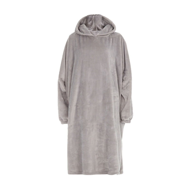 Ladies Sherpa Fleece Hooded Poncho | Snuggle Oversized Wearable Blanket Hoodie