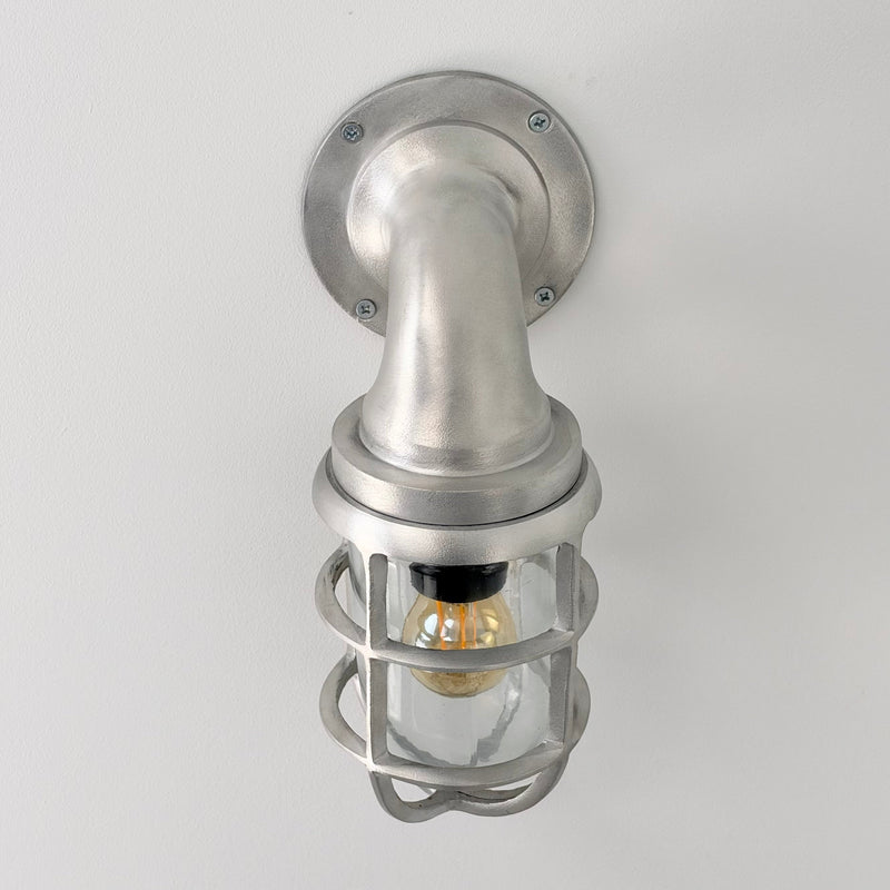 Beachamwell Raw Cast Swan Neck Wall Light - IP65