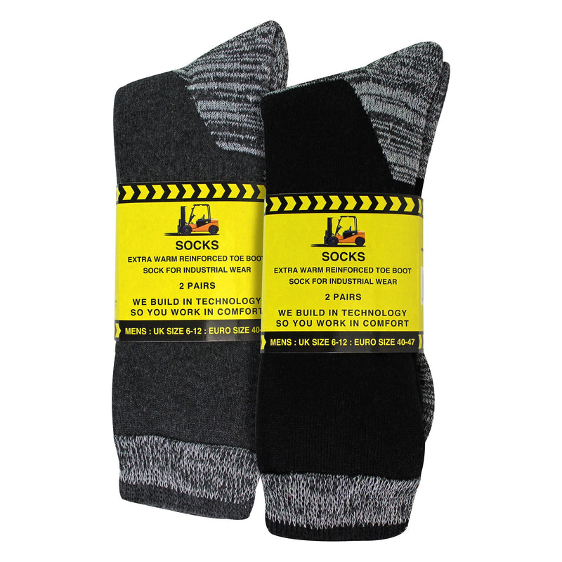 4 Pack Mens Cotton Reinforced Industrial Outdoor Work Socks