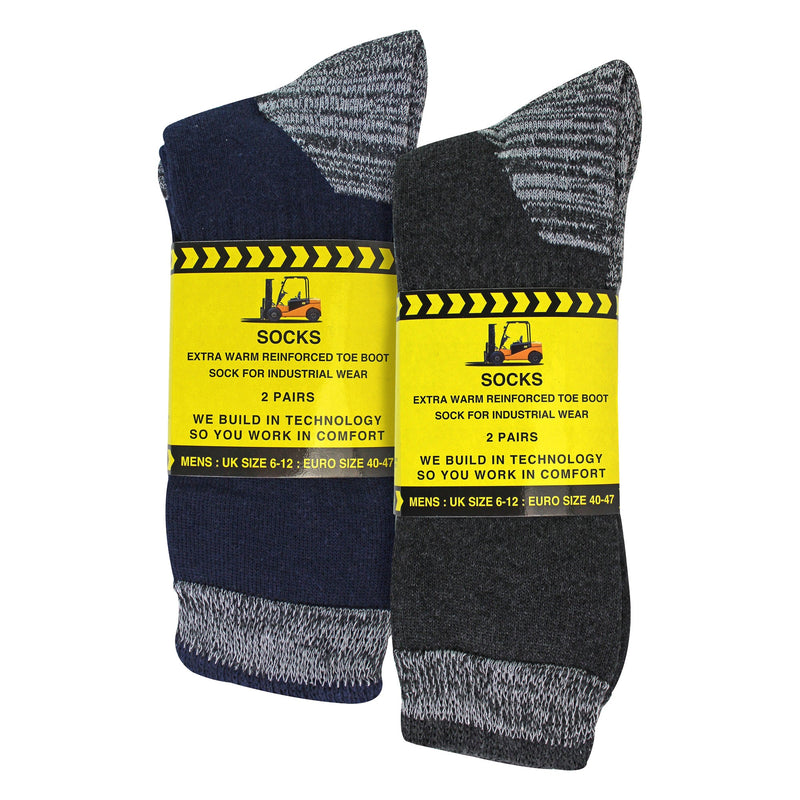 4 Pack Mens Cotton Reinforced Industrial Outdoor Work Socks