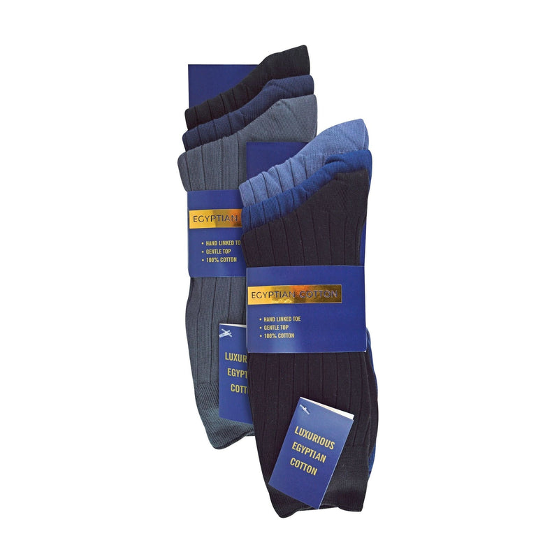 6 Pack Mens 100% Egyptian Cotton Dress Socks