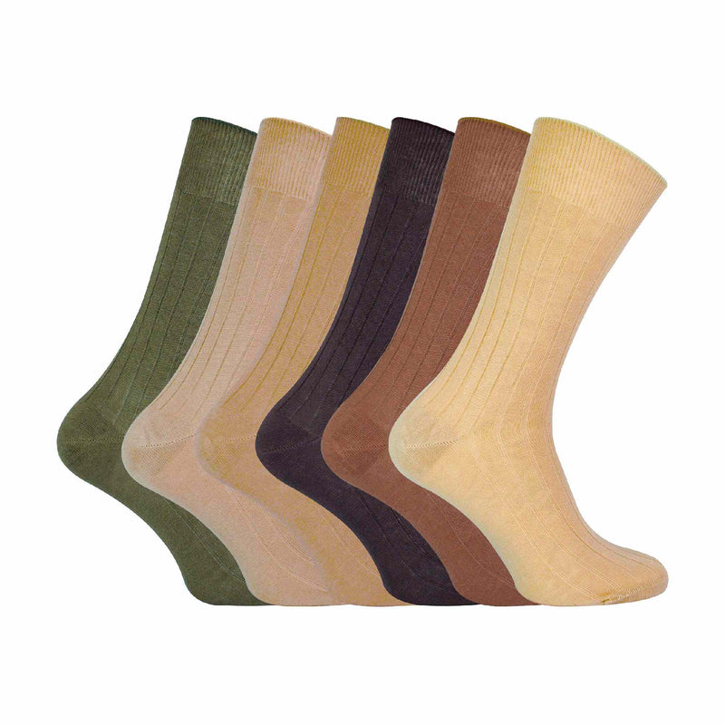 6 Pack Mens 100% Egyptian Cotton Dress Socks