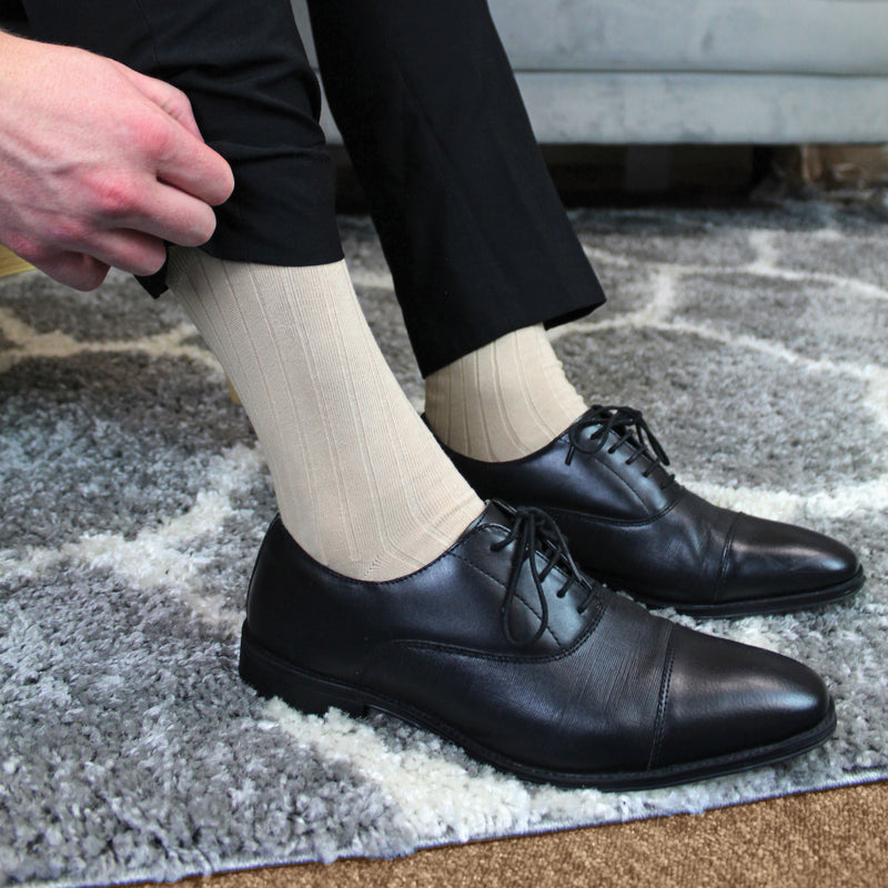 6 Pack Mens 100% Egyptian Cotton Dress Socks