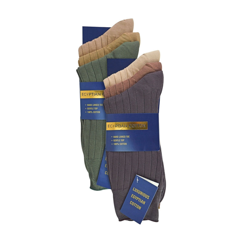 6 Pack Mens 100% Egyptian Cotton Dress Socks