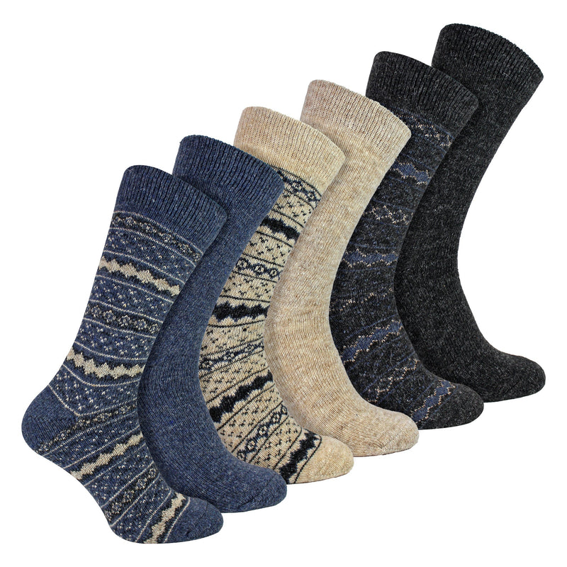 6 Pairs Mens Thick Alpaca Durable Boot Socks