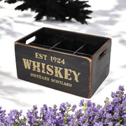 34CM BLACK WOODEN 12 BOTTLE WINE HOLDER - InStock